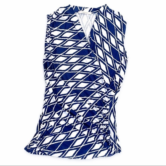 Stitch Fix 41 Hawthorn | Montgomery Cross Front Knit Top Blue Wrap Size Small - Picture 4 of 7